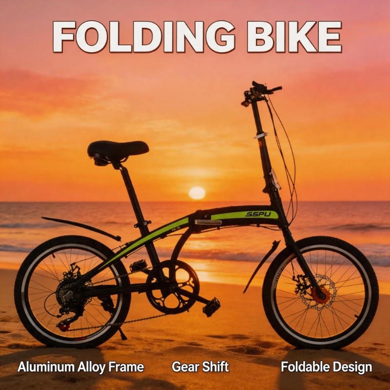Commuter Biking - Bicicletta Pieghevole in Lega di Alluminio